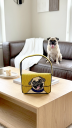 Custom Hand-Beaded Pet Portrait Shoulder Bag