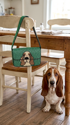 Custom Hand-Beaded Pet Portrait Shoulder Bag