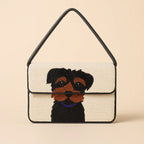 Custom Hand-Beaded Pet Portrait Shoulder Bag