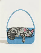 Custom Hand-Beaded Pet Portrait Shoulder Bag